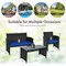 4 Pcs Wicker Conversation Furniture Set Patio Sofa and Table Set